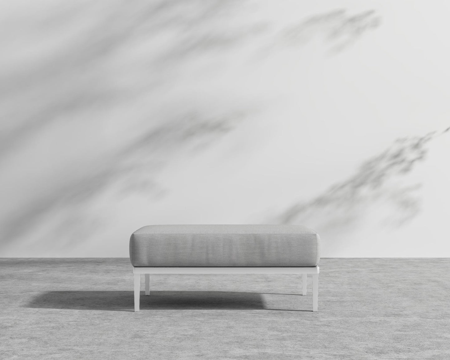 Francis Outdoor Ottoman - Black - Francis, Outdoor Fabric - Encino