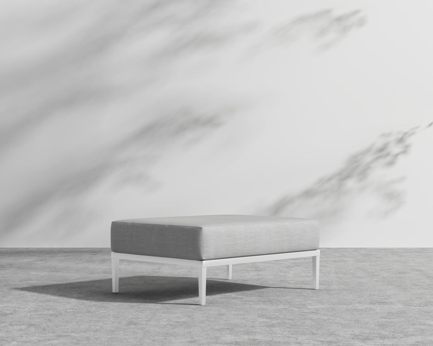 Francis Outdoor Ottoman - Black - Francis, Outdoor Fabric - Encino