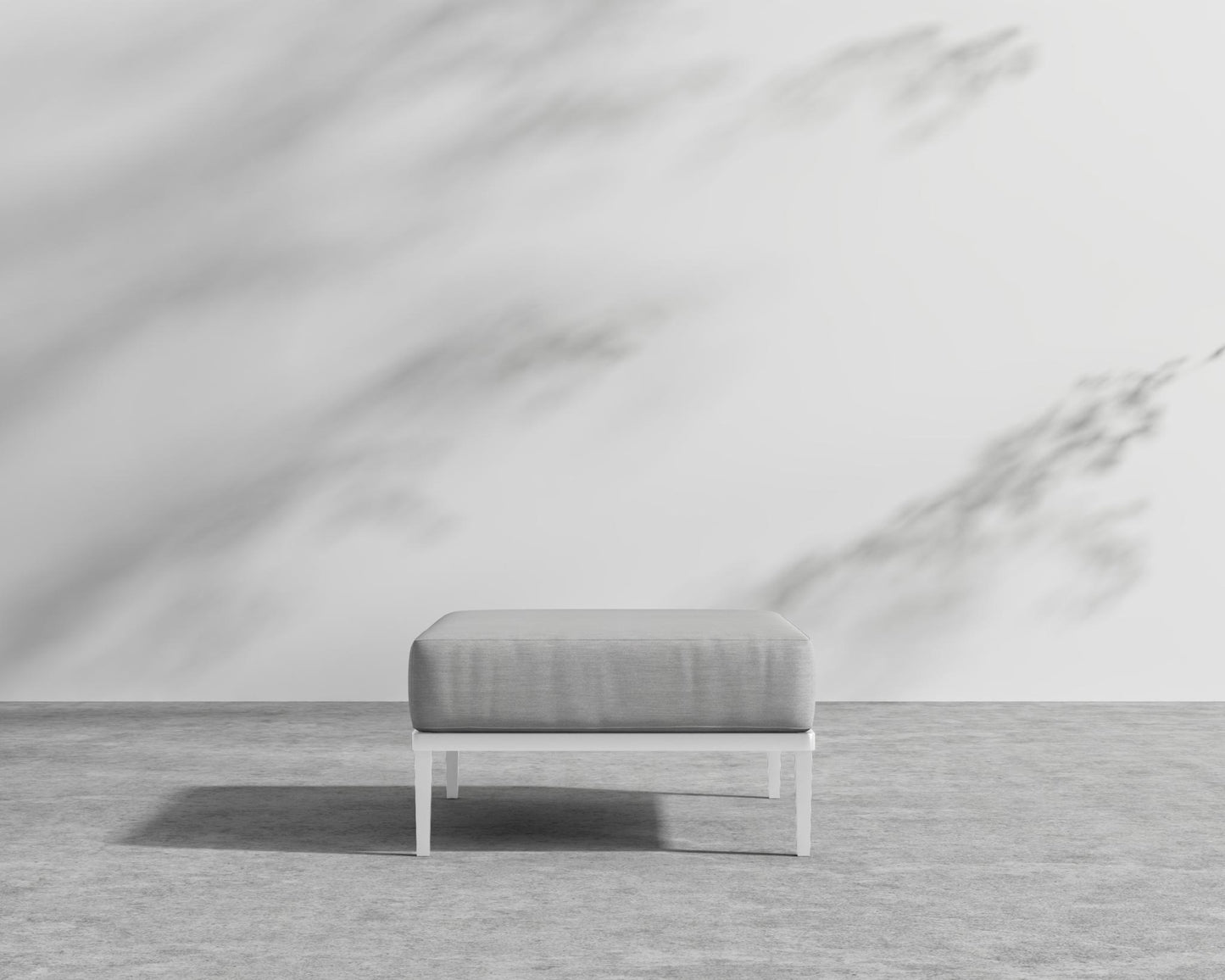 Francis Outdoor Ottoman - Black - Francis, Outdoor Fabric - Encino