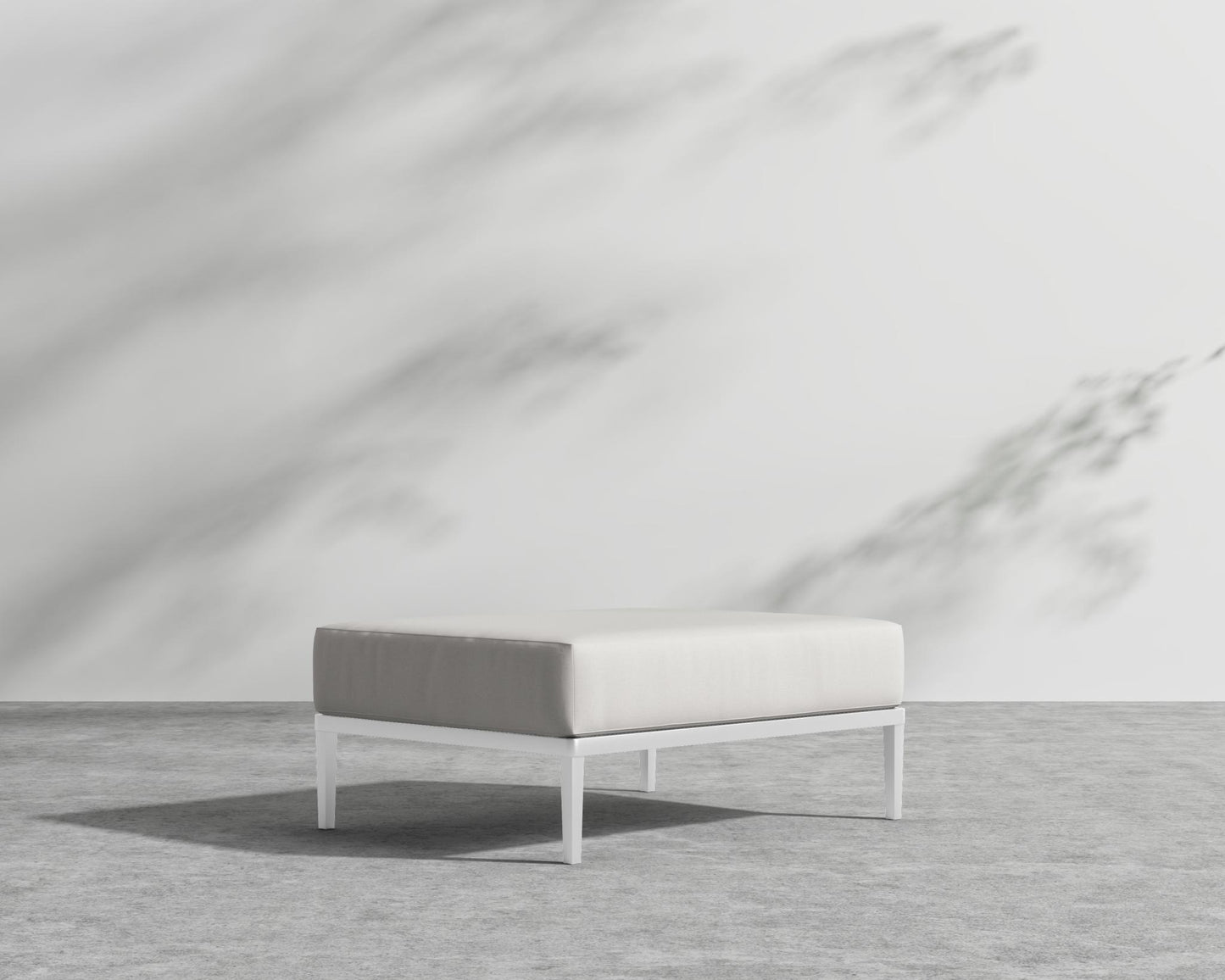 Francis Outdoor Ottoman - Black - Francis, Outdoor Fabric - Palisades