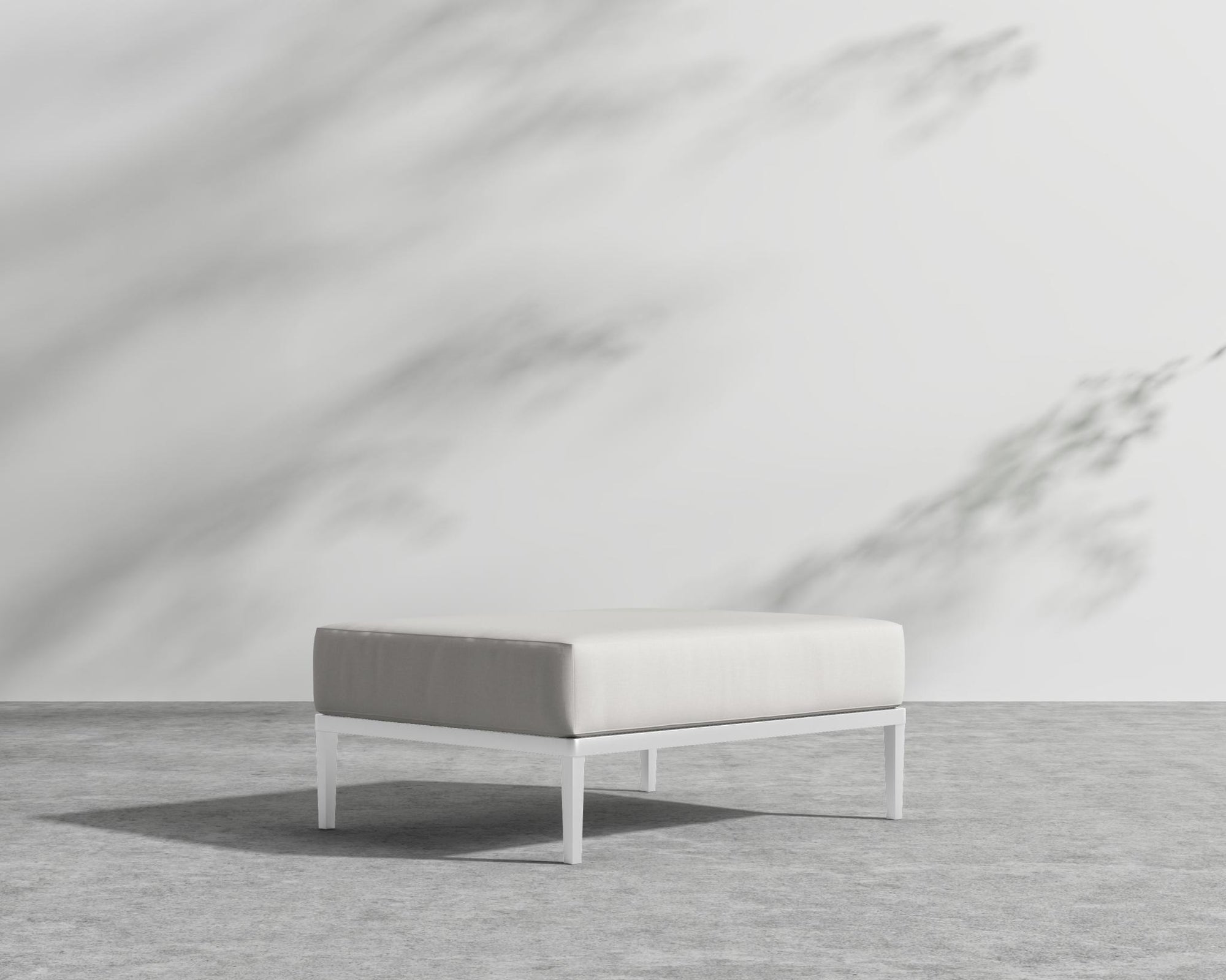 Francis Outdoor Ottoman - Black - Francis, Outdoor Fabric - Palisades