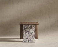 Gia Desk (Black Label) - 88" x 43", Viola Marble, Walnut Veneer