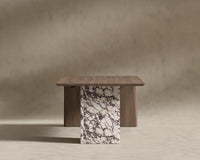 Gia Desk (Black Label) - 88" x 43", Viola Marble, Walnut Veneer