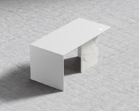 Gia Desk - White Calacatta Ceramic, 63" x 31.5", Black Oak Veneer