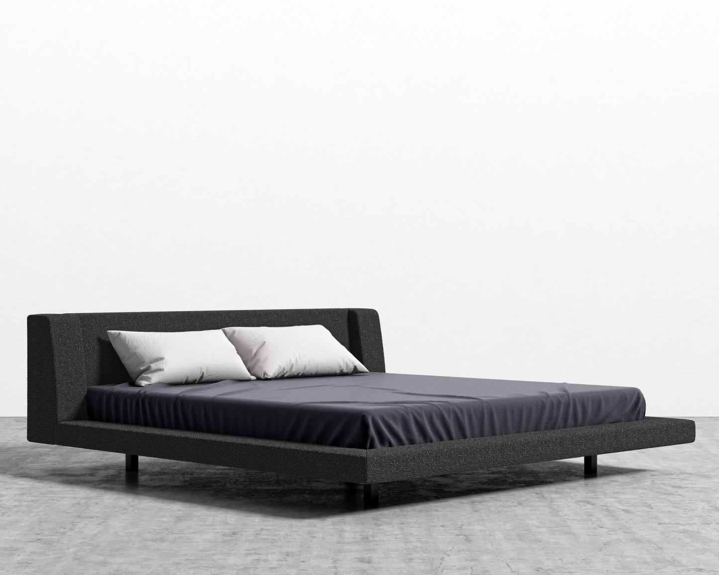 Harper Bed - Cal King, Chatou Bouclé - Caviar