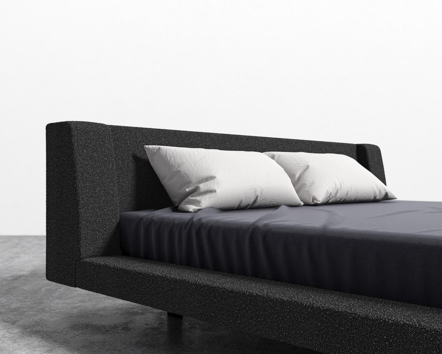 Harper Bed - Cal King, Chatou Bouclé - Caviar