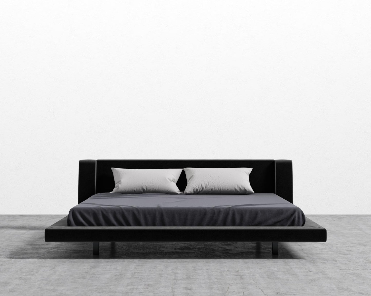 Harper Bed - King, Vintage Velvet - Black