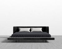 Harper Bed - King, Plush Velvet - Black