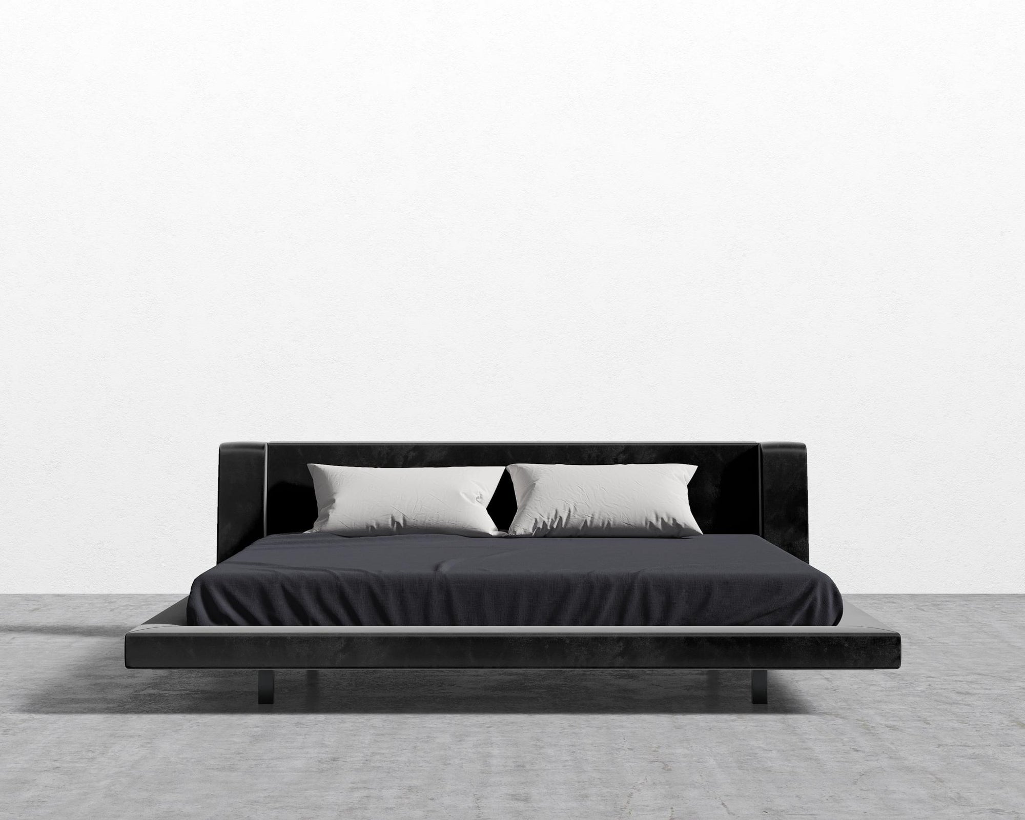 Harper Bed - King, Plush Velvet - Black