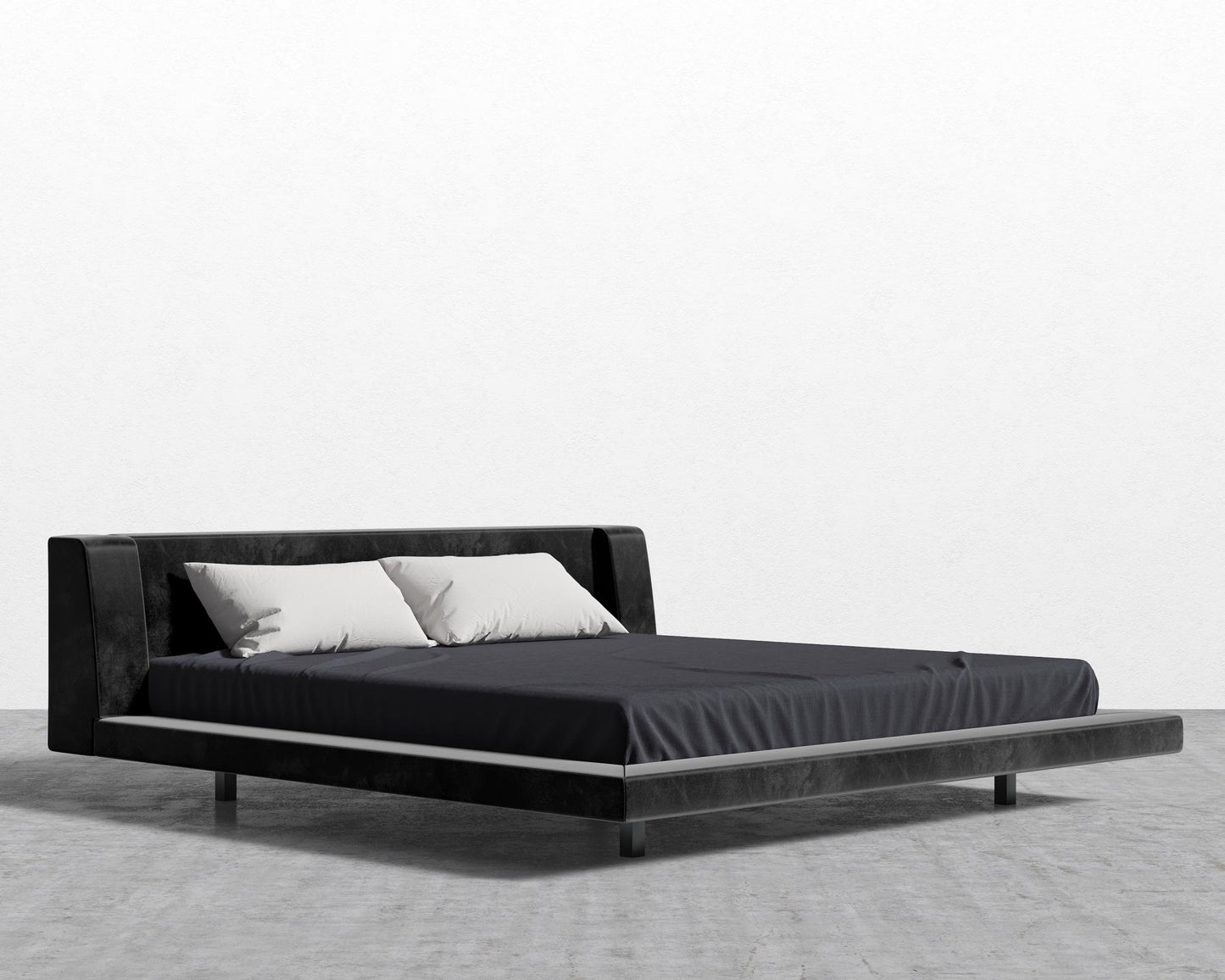 Harper Bed - King, Plush Velvet - Black