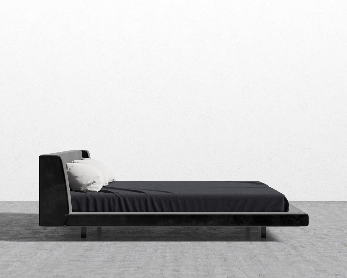 Harper Bed - King, Plush Velvet - Black