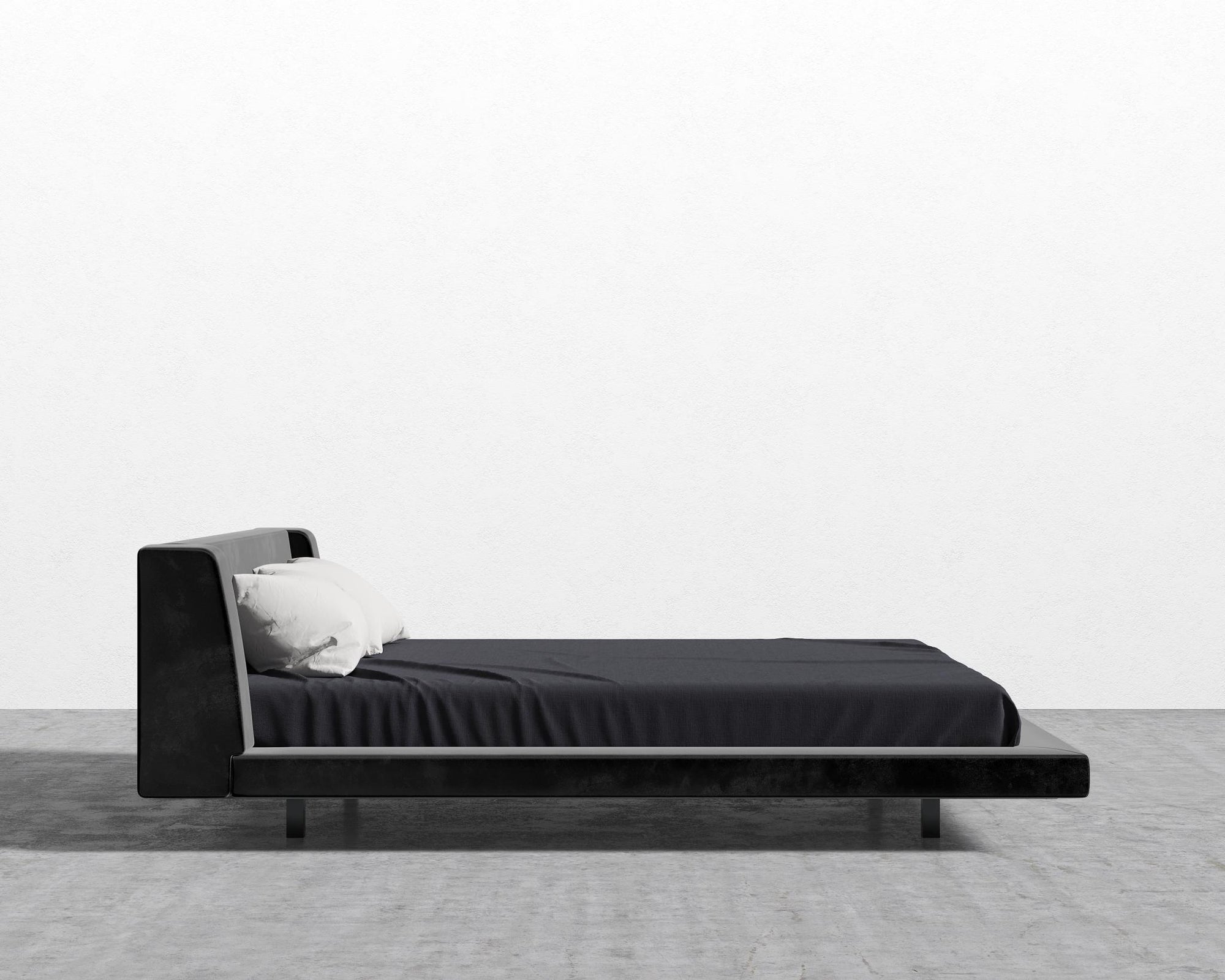 Harper Bed - King, Plush Velvet - Black