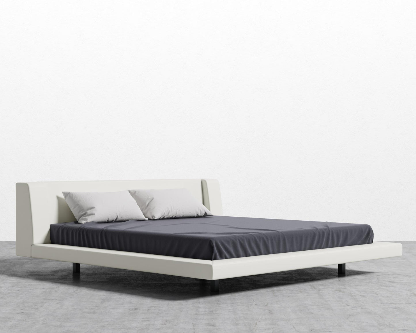 Harper Bed - King, Verona Leather - Verona Ivory