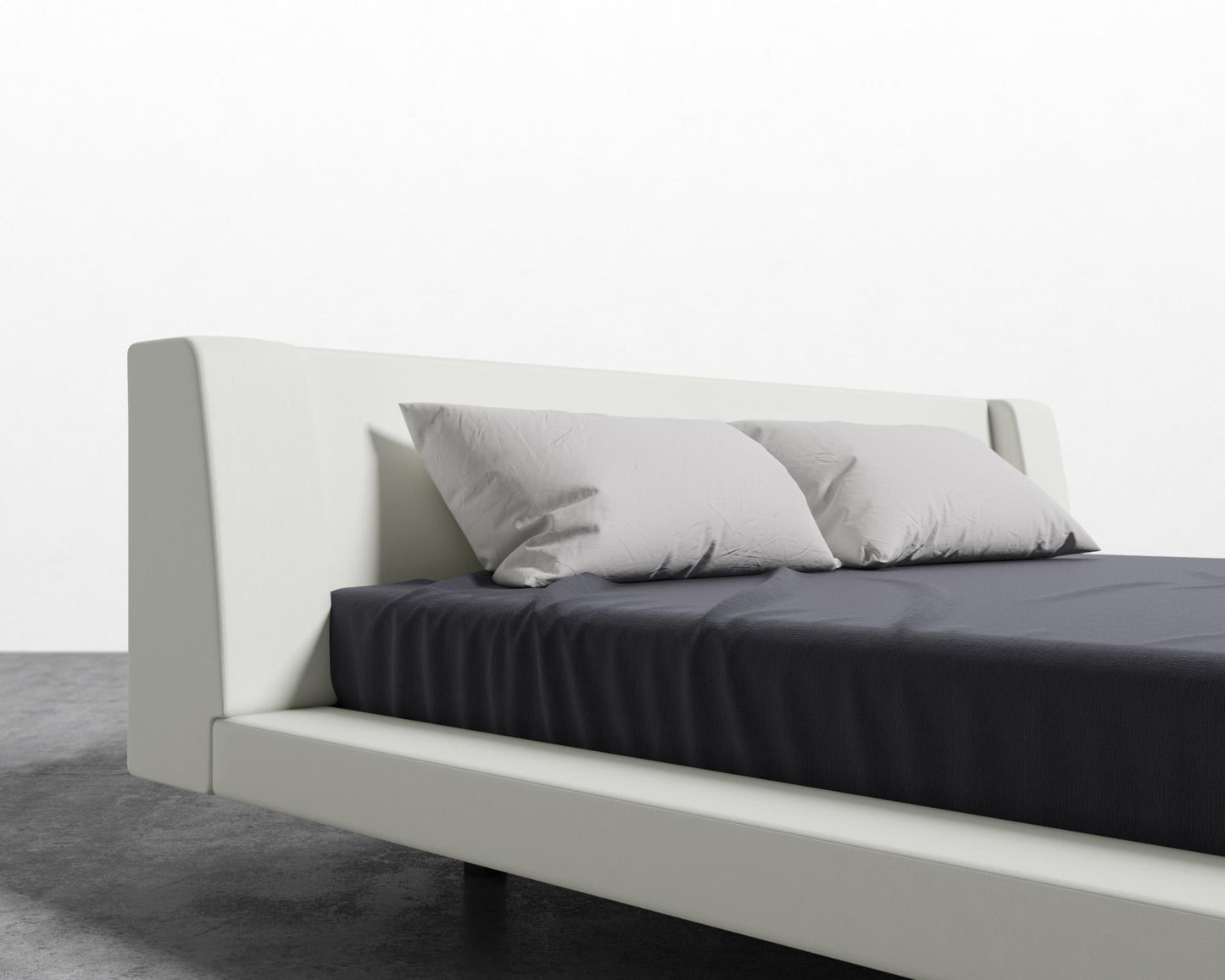 Harper Bed - King, Verona Leather - Verona Ivory