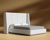 Hera Bed - King, Grey Oak Veneer, Performance Linen - Swan