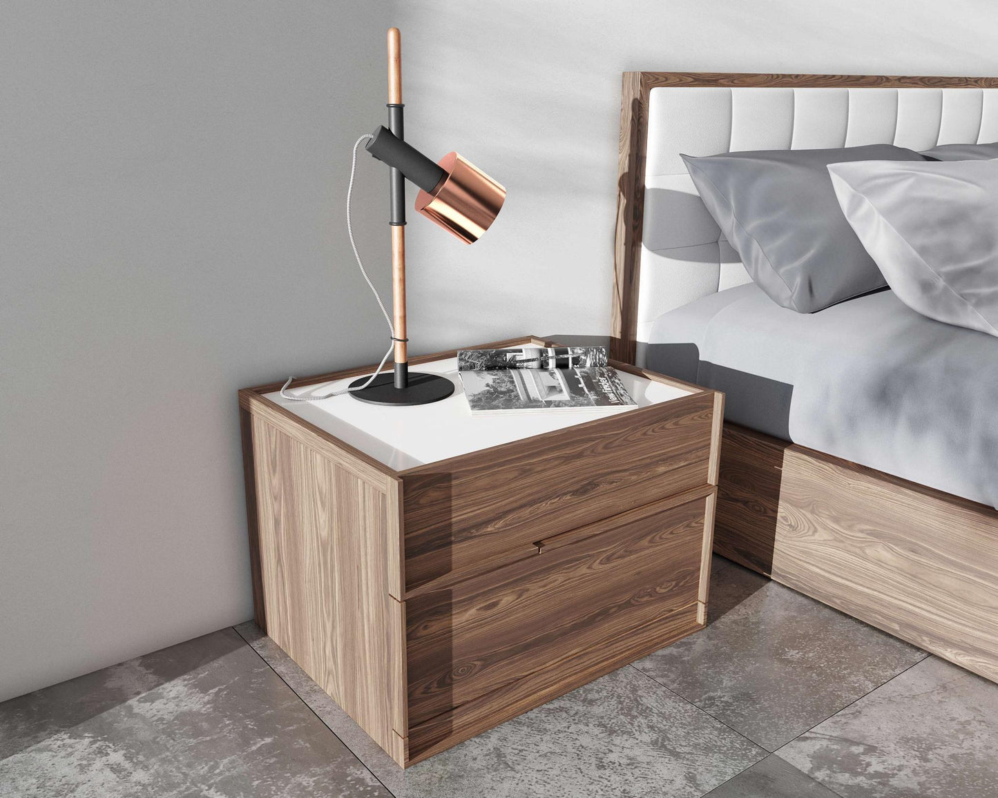 Hunter Nightstand - Walnut Veneer