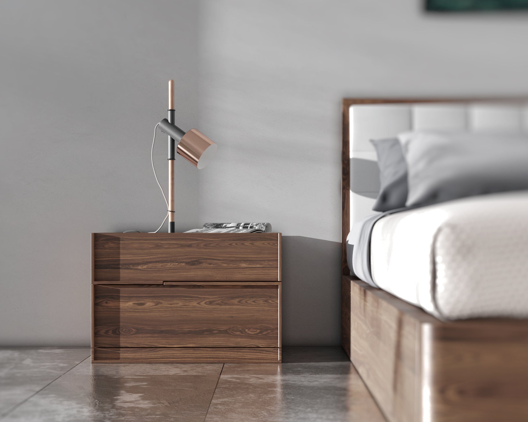 Hunter Nightstand - Walnut Veneer