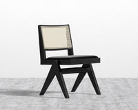 Javert Side Chair - Plush Velvet - Black, Ebony w/ Pale Cane