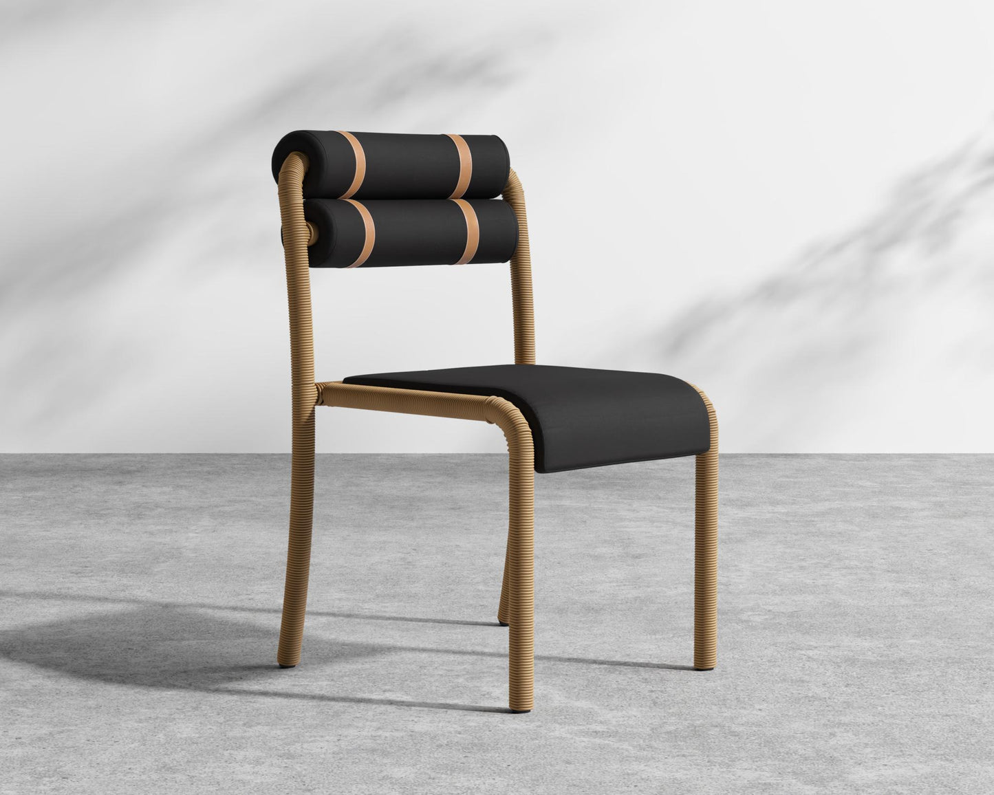 Jericho Outdoor Dining Chair - Faux Tan Wicker, Outdoor Fabric - Arcadia