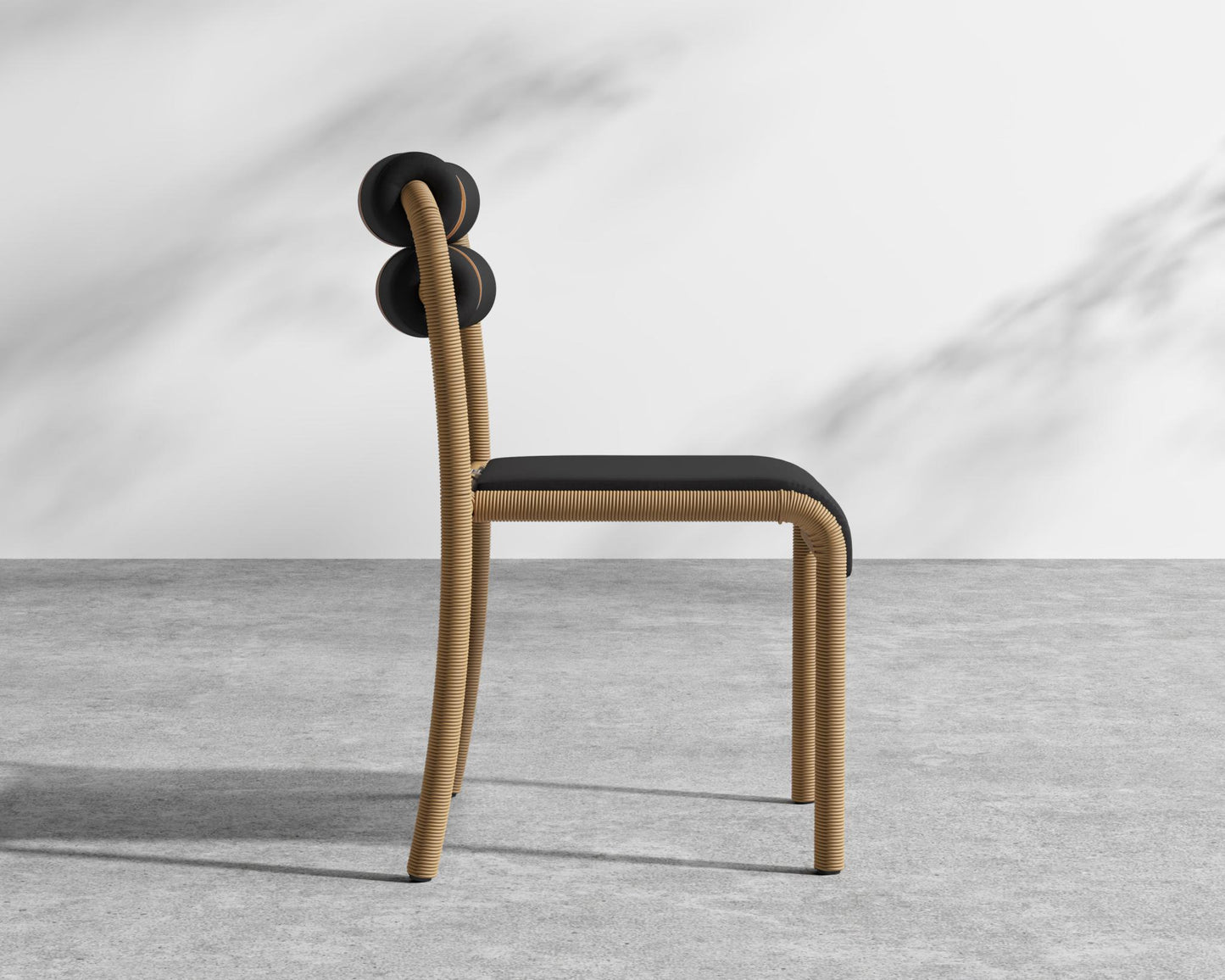 Jericho Outdoor Dining Chair - Faux Tan Wicker, Outdoor Fabric - Arcadia