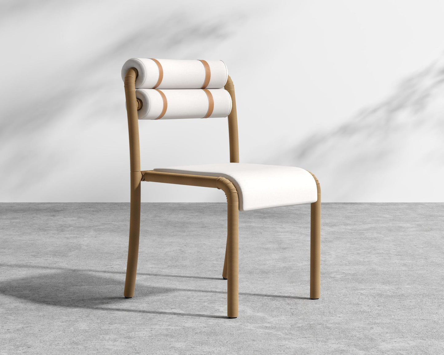 Jericho Outdoor Dining Chair - Faux Tan Wicker, Outdoor Fabric - Palisades