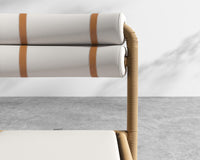 Jericho Outdoor Dining Chair - Faux Tan Wicker, Outdoor Fabric - Palisades