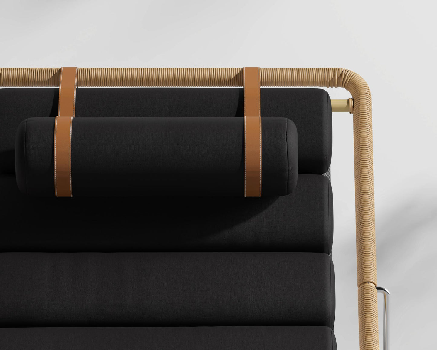 Jericho Sling Chair - Faux Tan Wicker, Outdoor Fabric - Arcadia