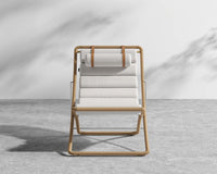 Jericho Sling Chair - Faux Tan Wicker, Outdoor Fabric - Palisades