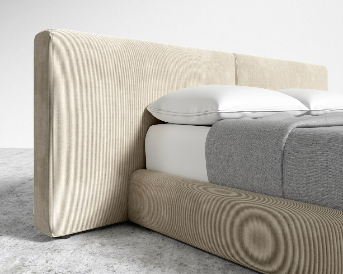 Kaye Slipcover Bed - Queen, Corduroy Velvet - Silkstone