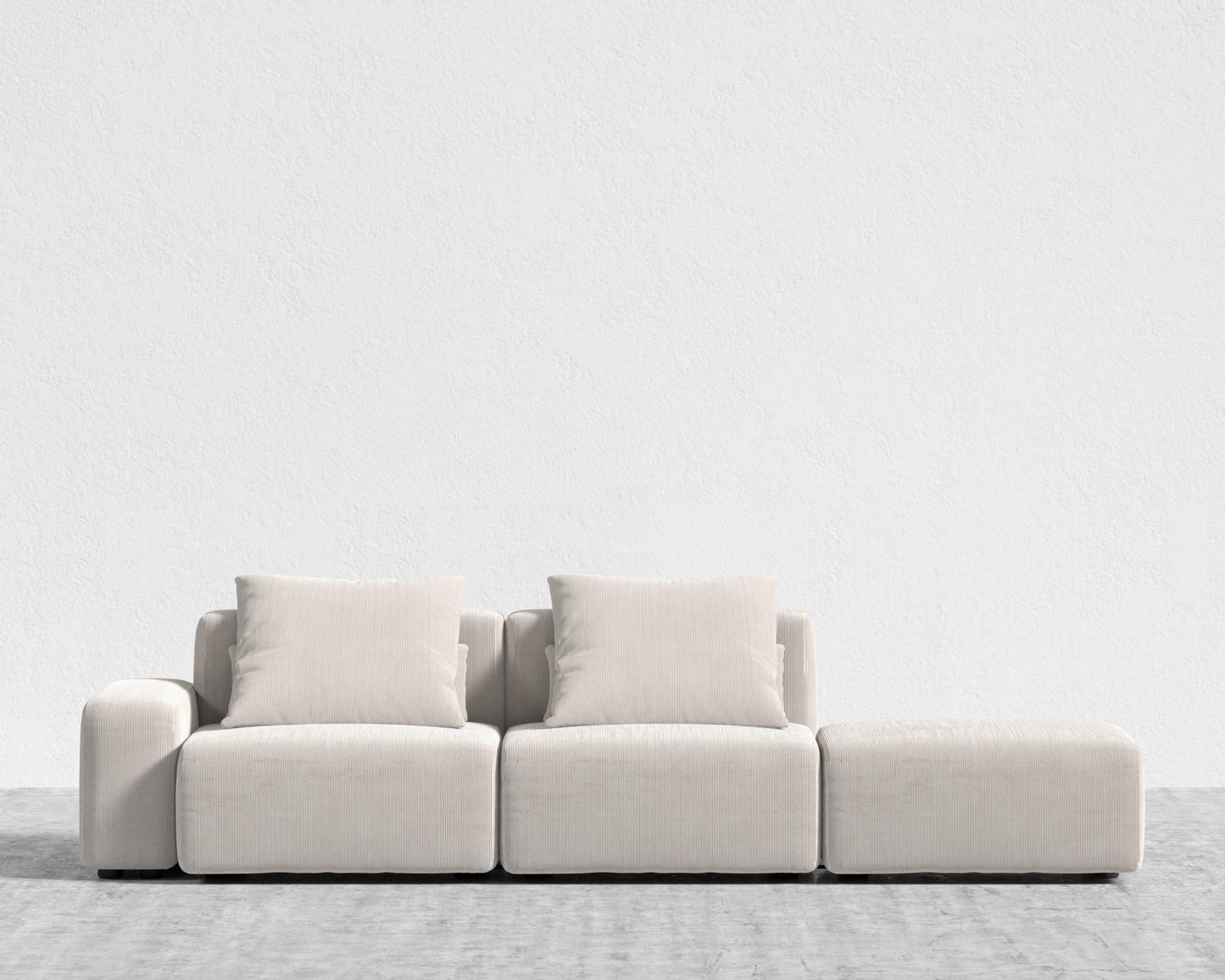 Kaye Open End Sofa L - Large, Corduroy Velvet - Clay