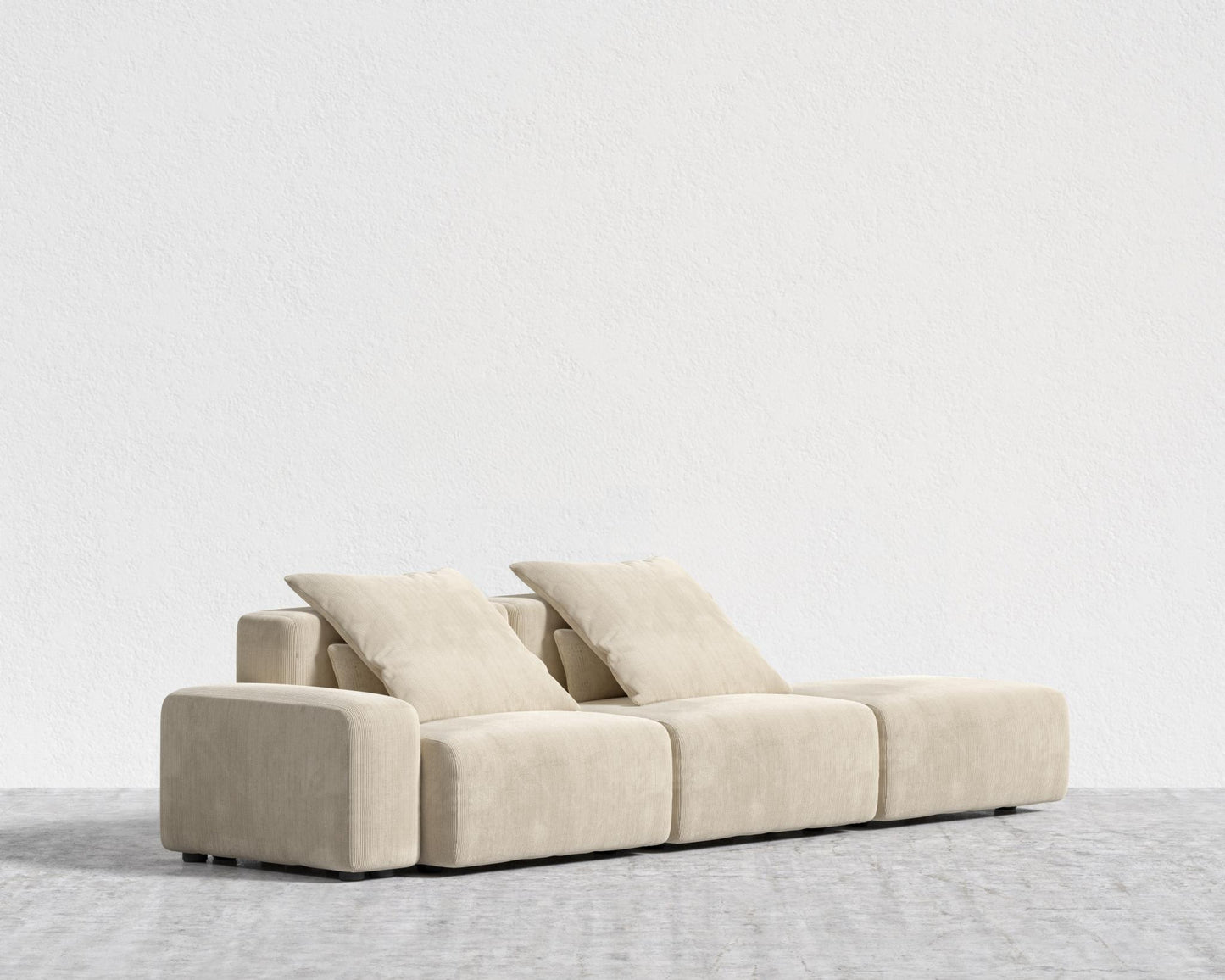 Kaye Open End Sofa L - Large, Corduroy Velvet - Silkstone