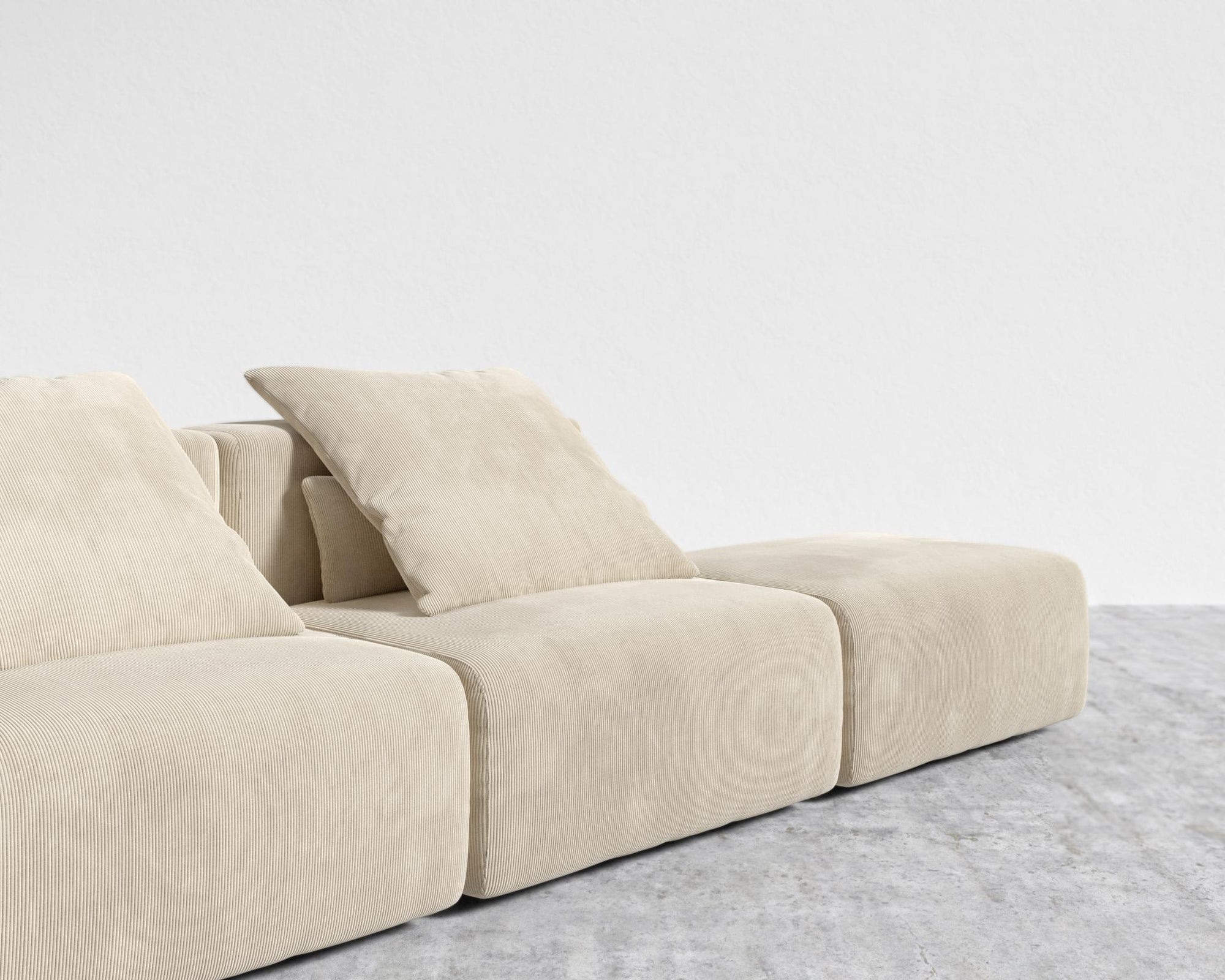 Kaye Open End Sofa L - Large, Corduroy Velvet - Silkstone