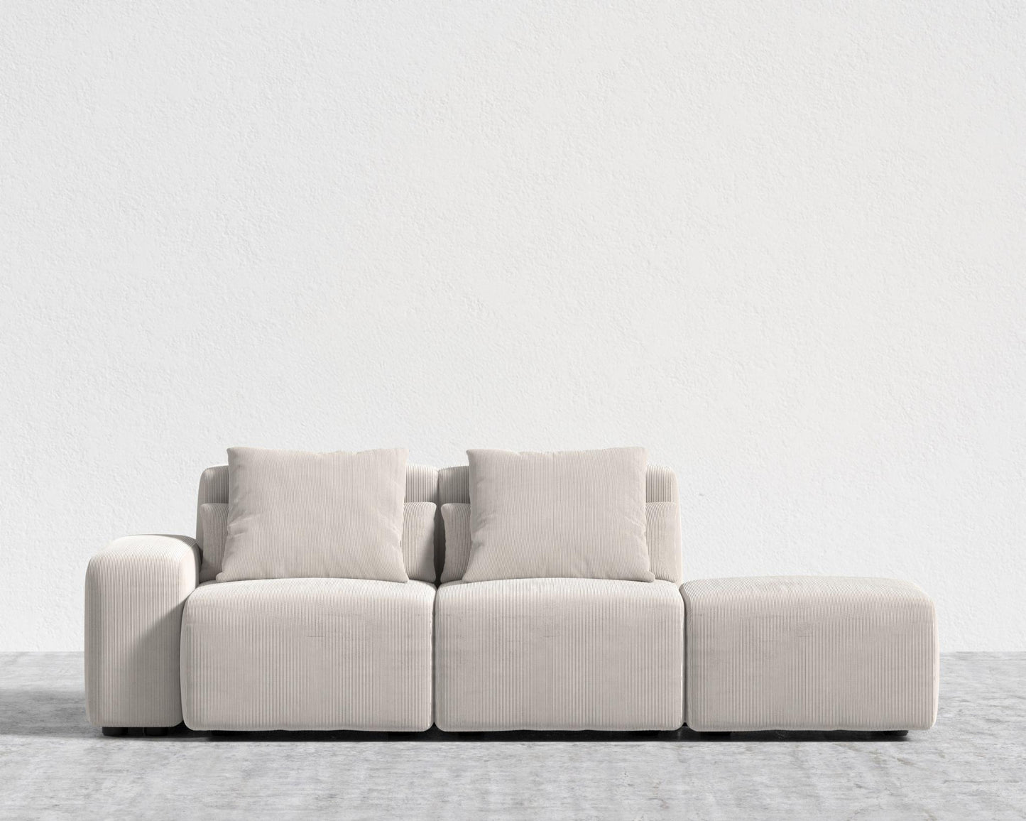 Kaye Open End Sofa S - Standard, Corduroy Velvet - Clay