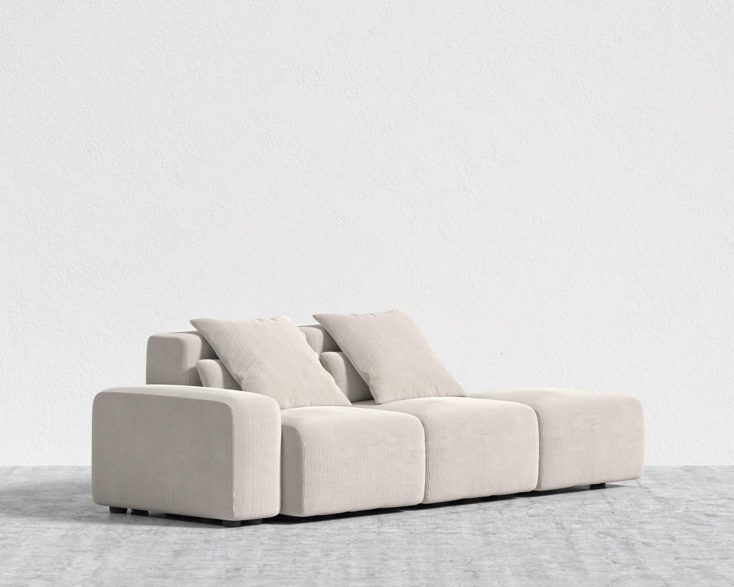 Kaye Open End Sofa S - Standard, Corduroy Velvet - Clay
