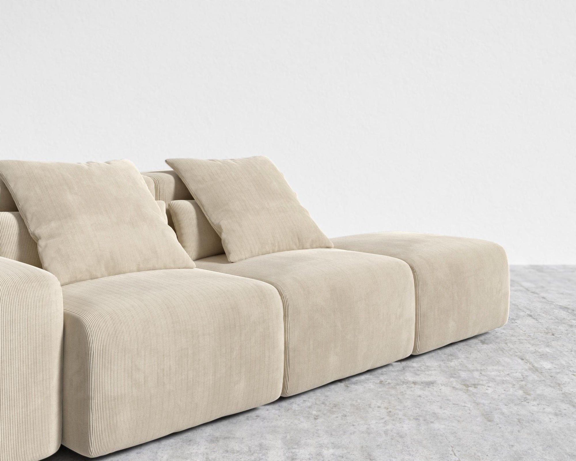 Kaye Open End Sofa S - Standard, Corduroy Velvet - Silkstone