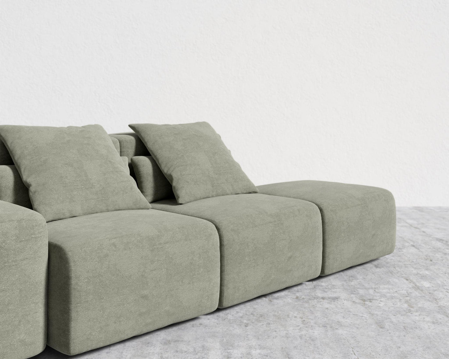Kaye Open End Sofa S - Standard, Essential Cloud Weave - Eucalyptus