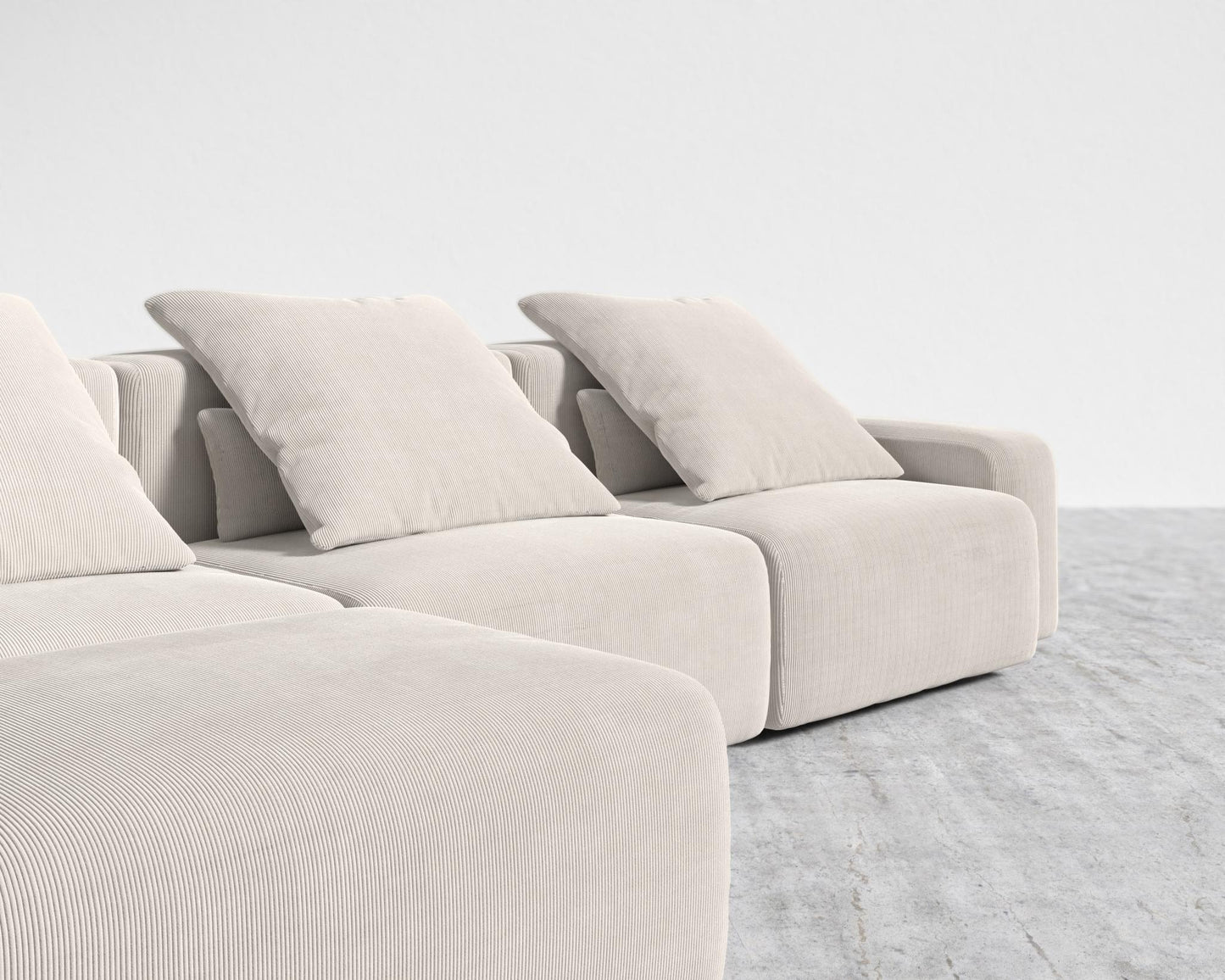 Kaye Sectional Sofa L - Large, Corduroy Velvet - Clay