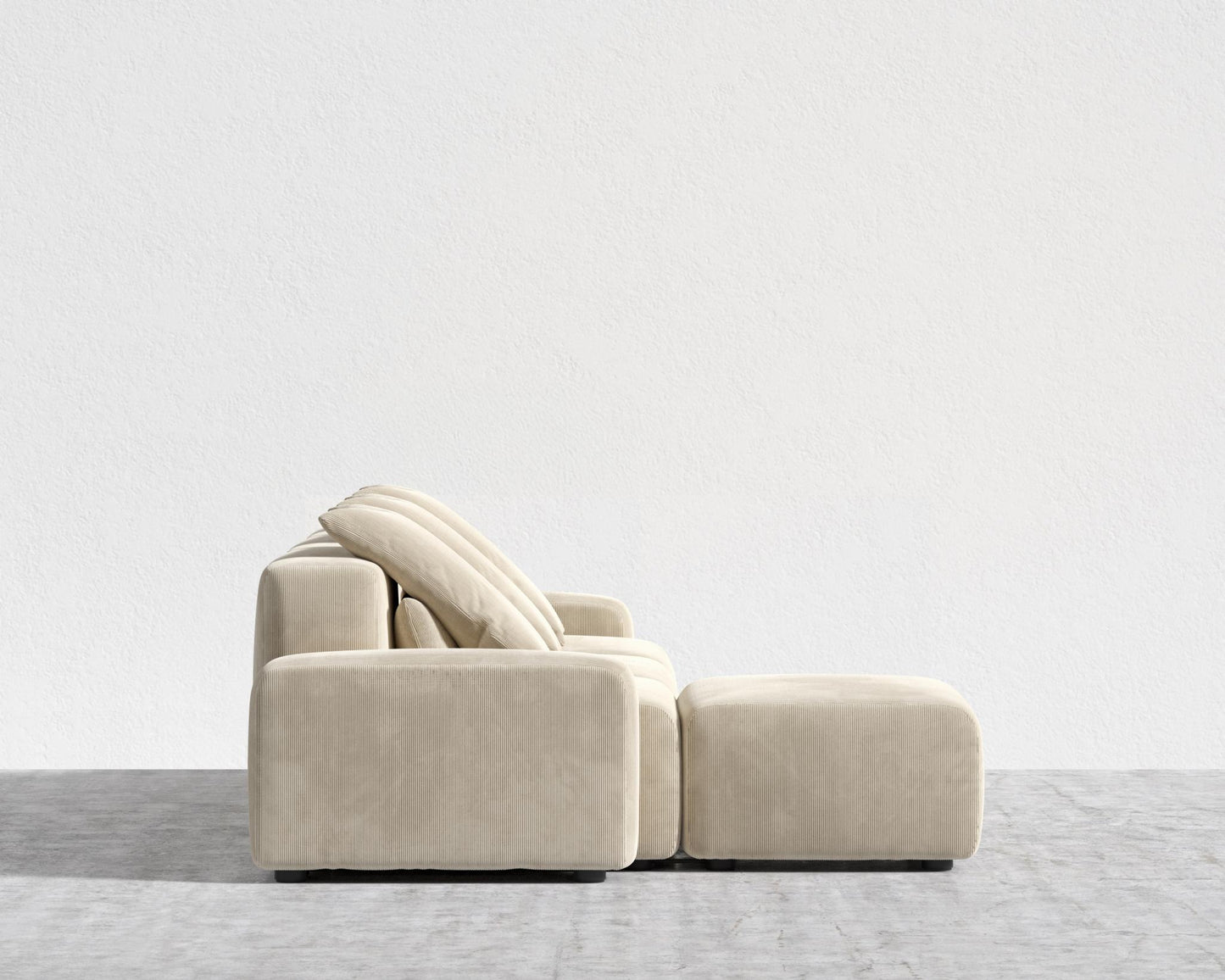 Kaye Sectional Sofa L - Large, Corduroy Velvet - Silkstone