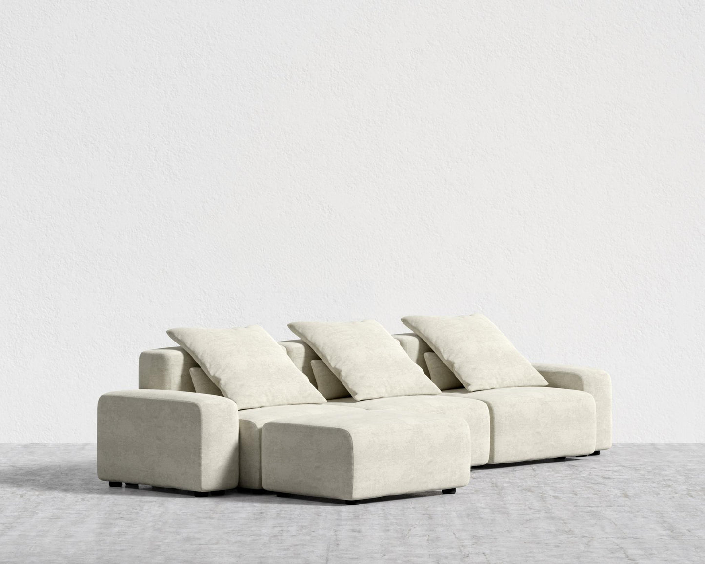 Kaye Sectional Sofa L - Large, Essential Cloud Weave - Birch