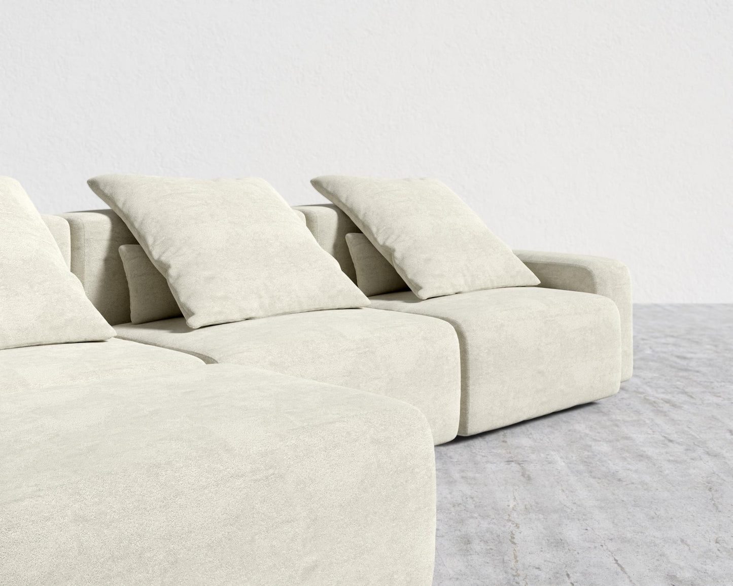 Kaye Sectional Sofa L - Large, Essential Cloud Weave - Birch