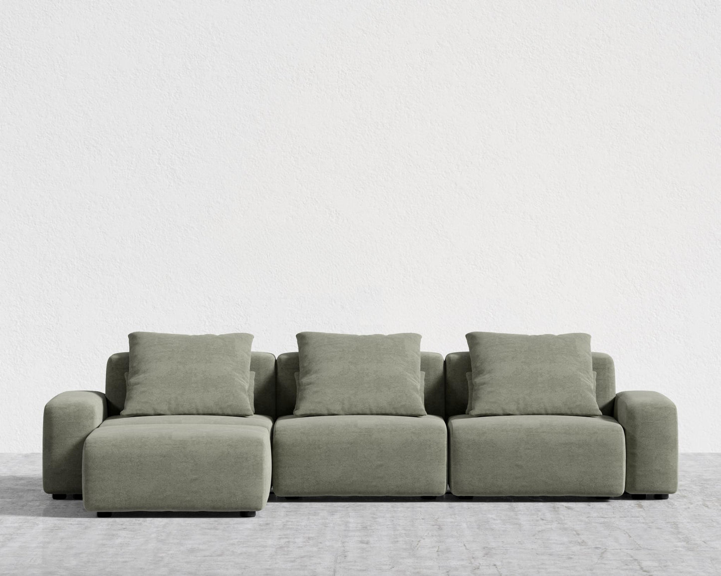 Kaye Sectional Sofa L - Large, Essential Cloud Weave - Eucalyptus
