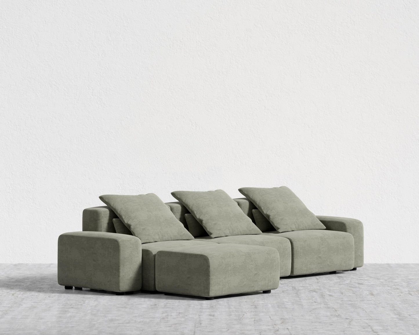 Kaye Sectional Sofa L - Large, Essential Cloud Weave - Eucalyptus