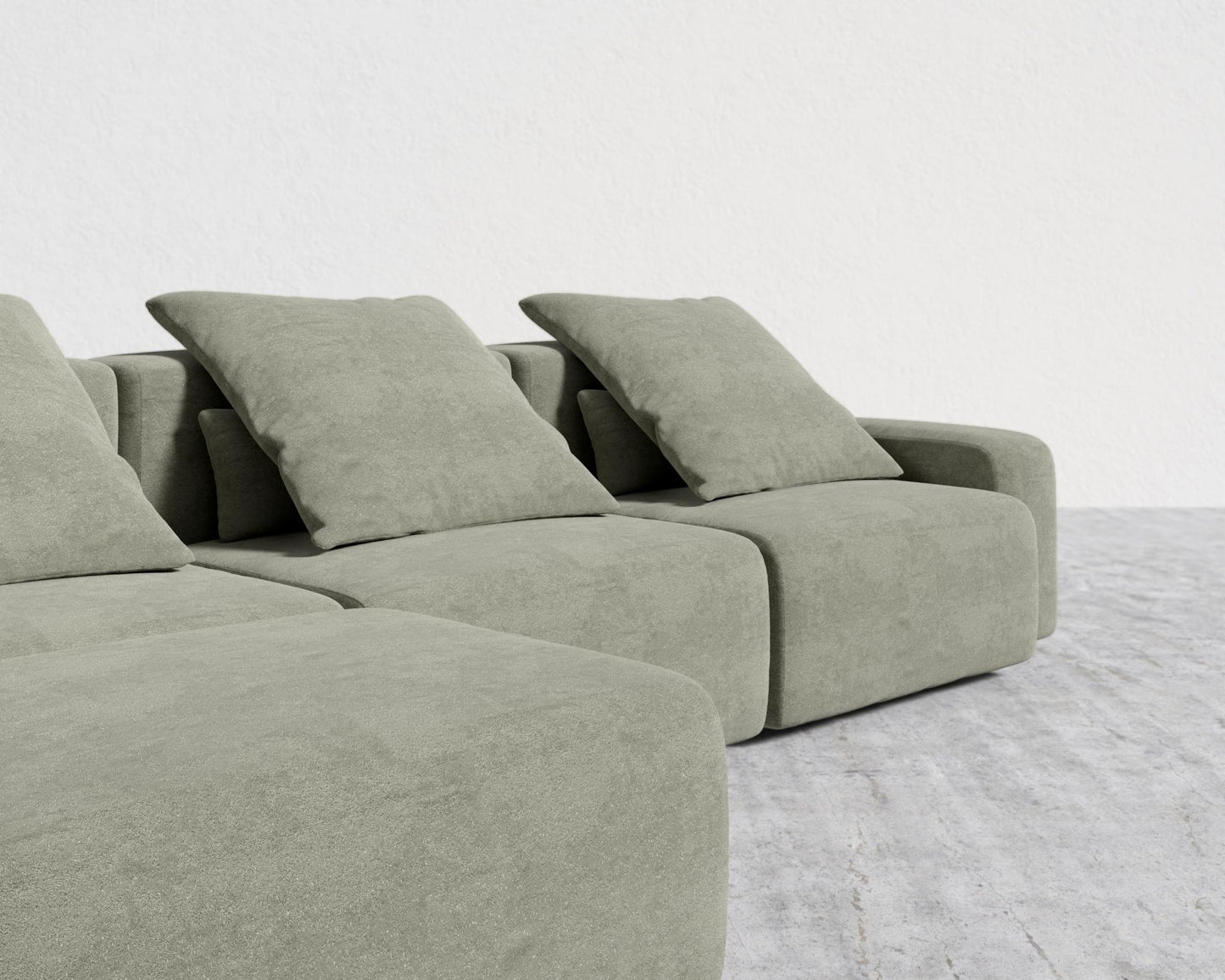Kaye Sectional Sofa L - Large, Essential Cloud Weave - Eucalyptus