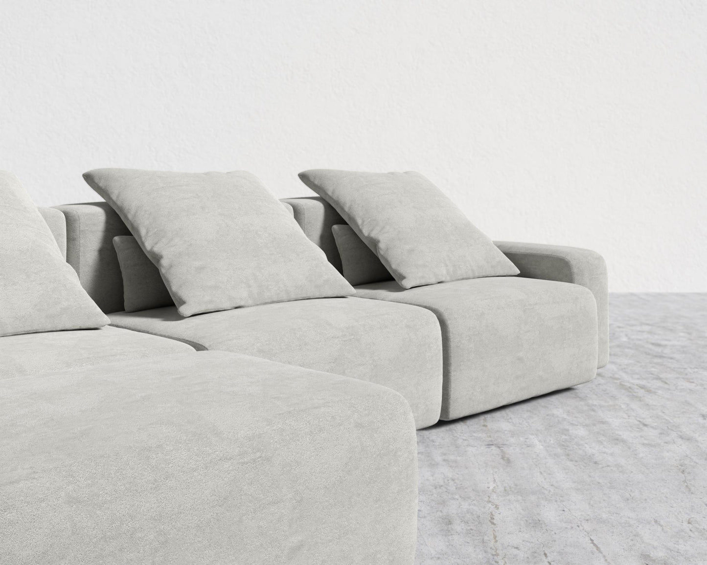 Kaye Sectional Sofa L - Large, Essential Cloud Weave - Mist Grey