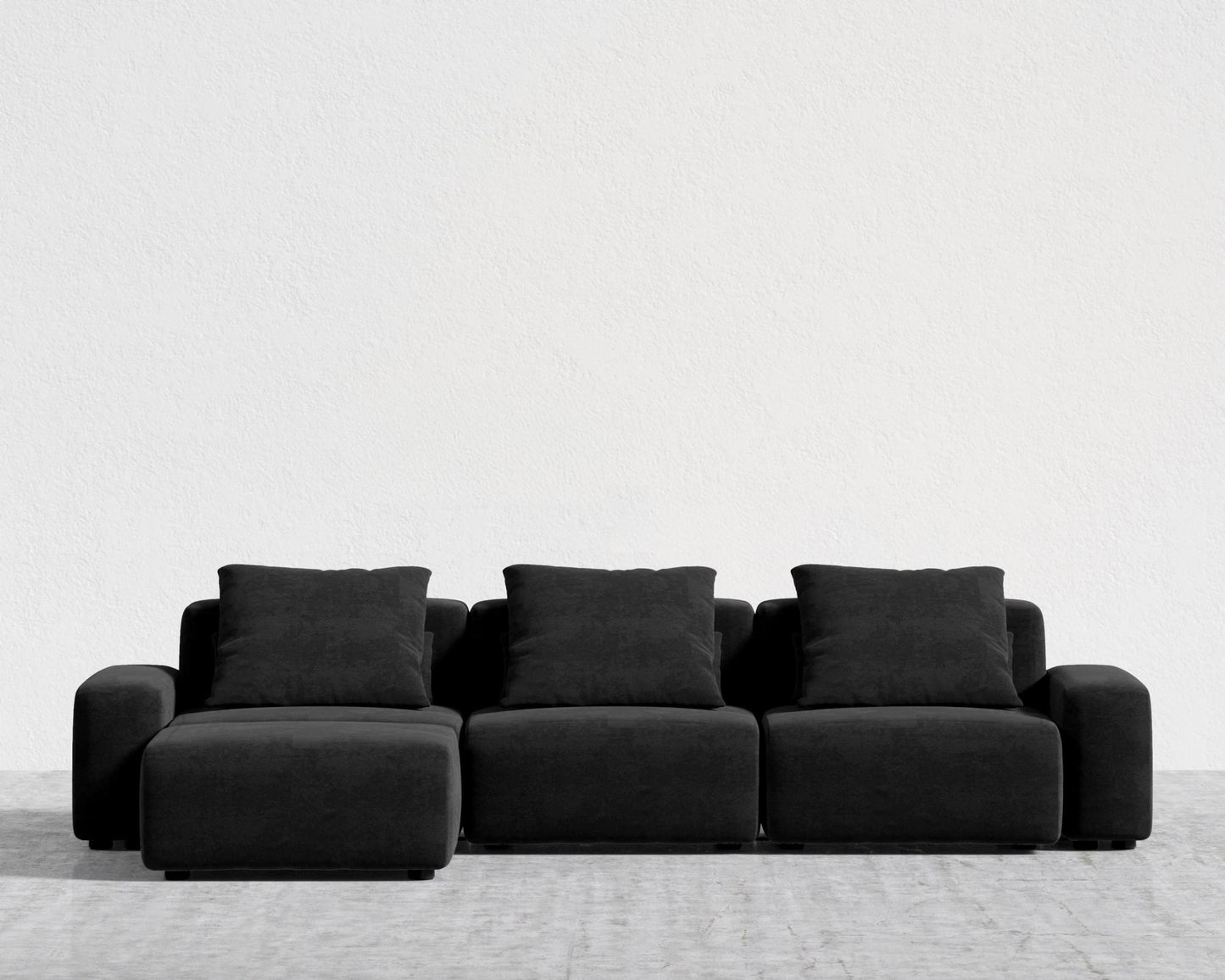 Kaye Sectional Sofa L - Large, Essential Cloud Weave - Obsidian