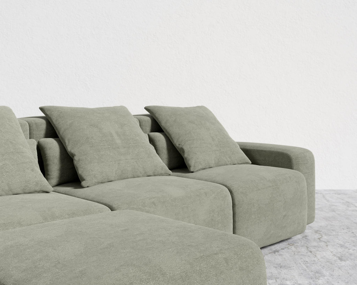Kaye Sectional Sofa S - Standard, Essential Cloud Weave - Eucalyptus