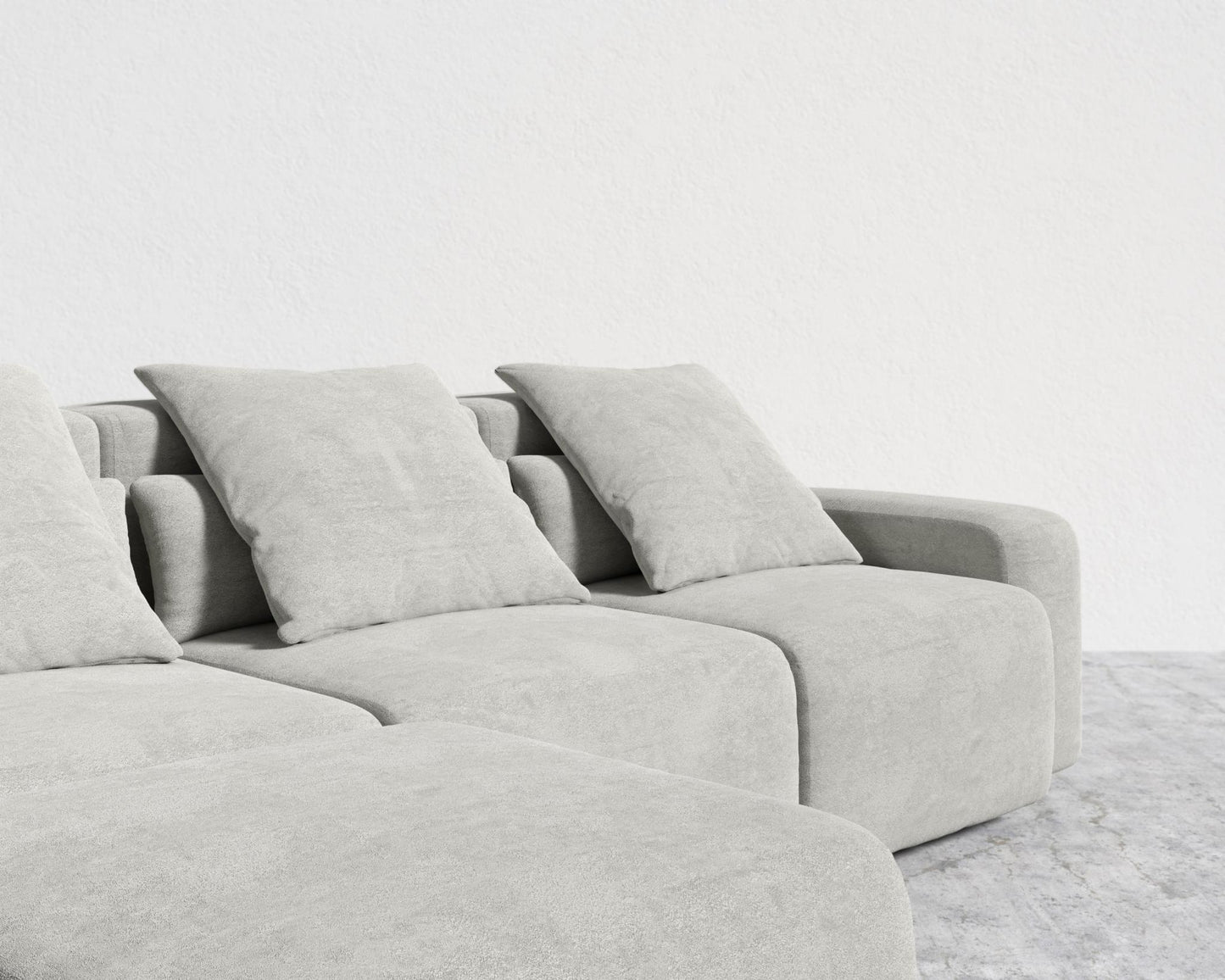 Kaye Sectional Sofa S - Standard, Essential Cloud Weave - Mist Grey