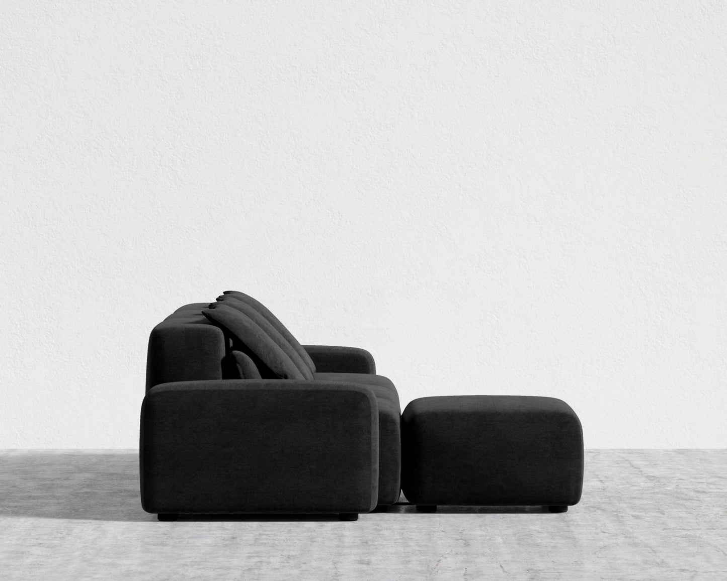 Kaye Sectional Sofa S - Standard, Essential Cloud Weave - Obsidian