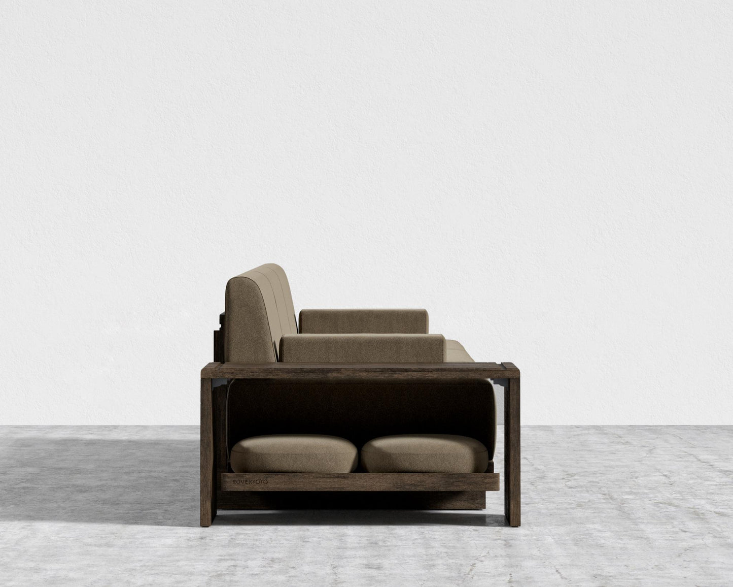 Kyoto 3-Seater Sofa - Kyoto Truffle - Deep-cut, Ombra Velvet - Smoky Brown