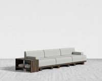 Kyoto 3-Seater Sofa - Kyoto Truffle - Deep-cut, Performance Linen - Dove
